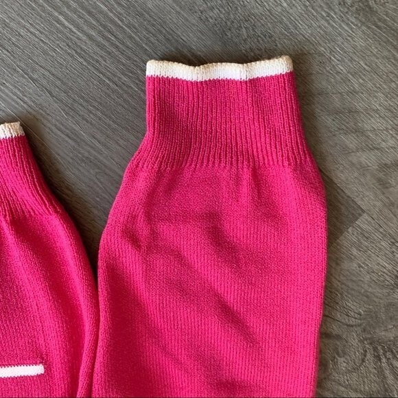 St. John Pink Cardigan Sweater Women’s M Gold Buttons Contrast Trim Preppy - Picture 5 of 10